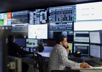 Monitoring station with a large video wall