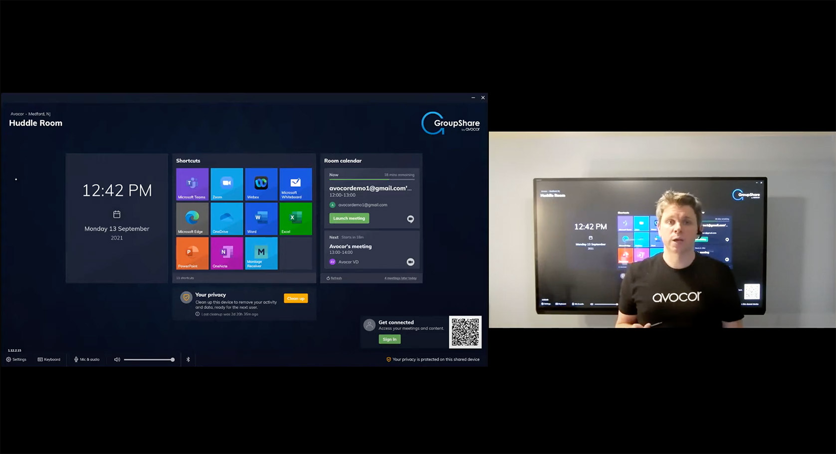 Man explaining about Avocor GroupShare