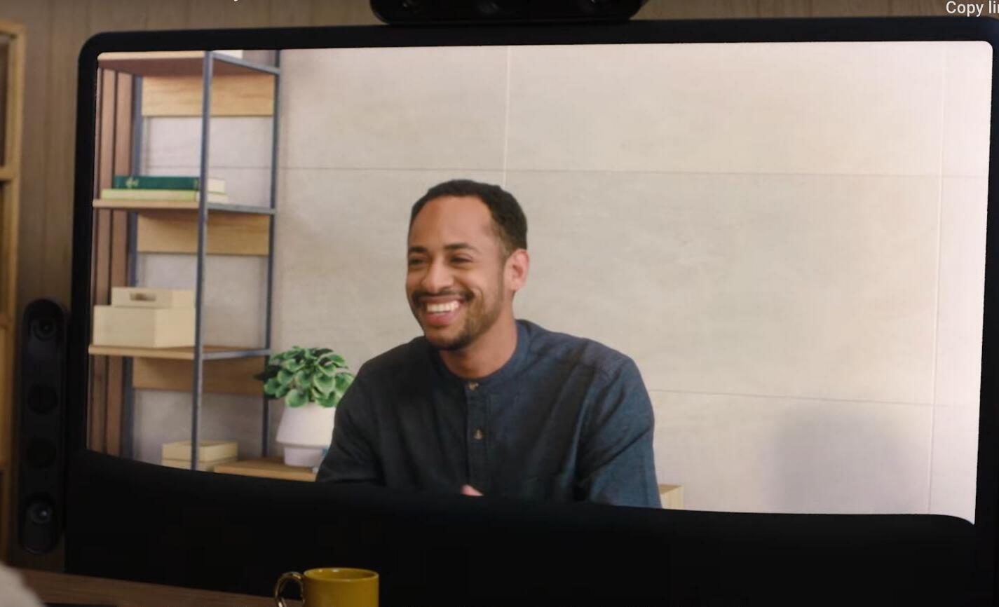 screen showing man on video call