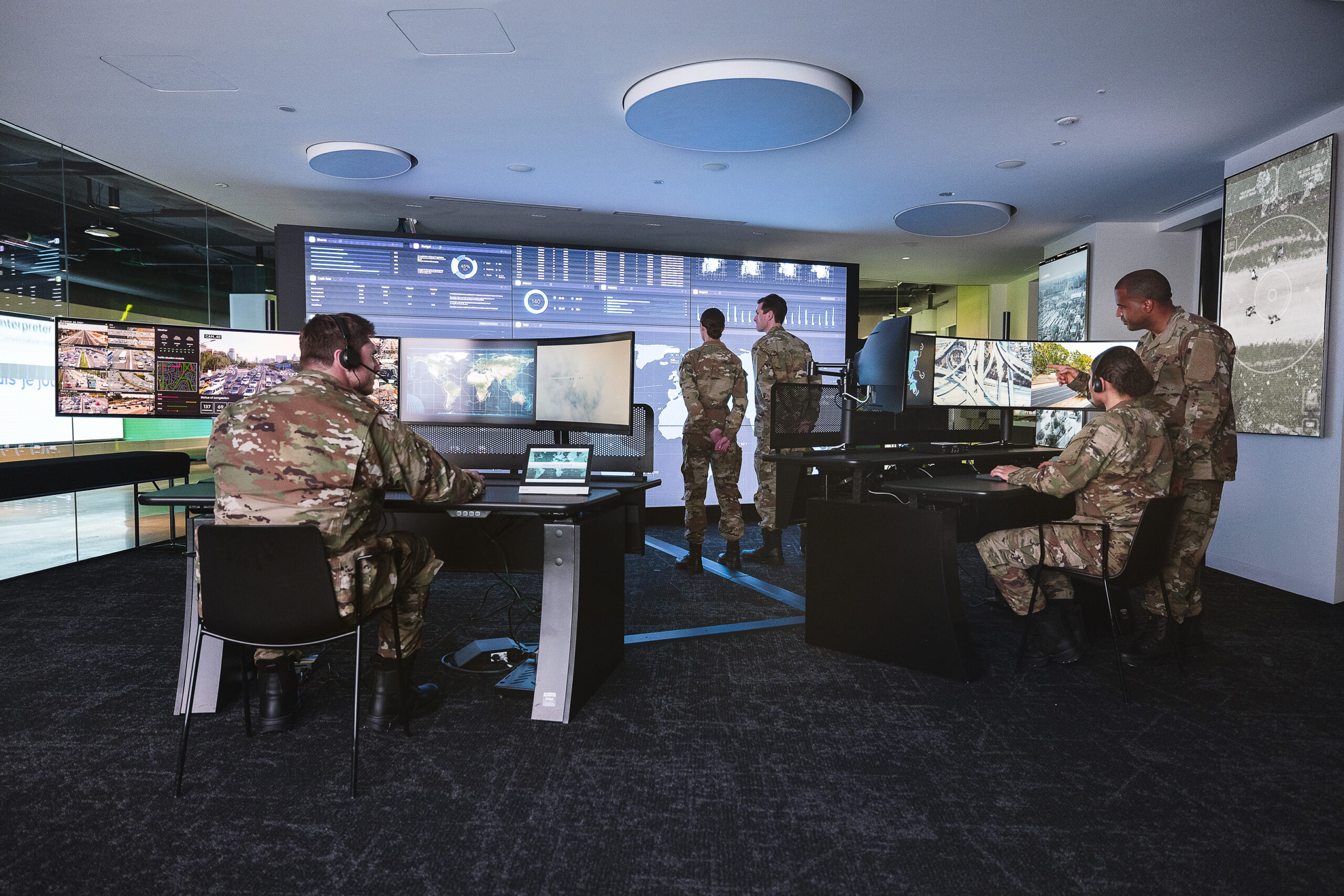 Federal government control room with video wall